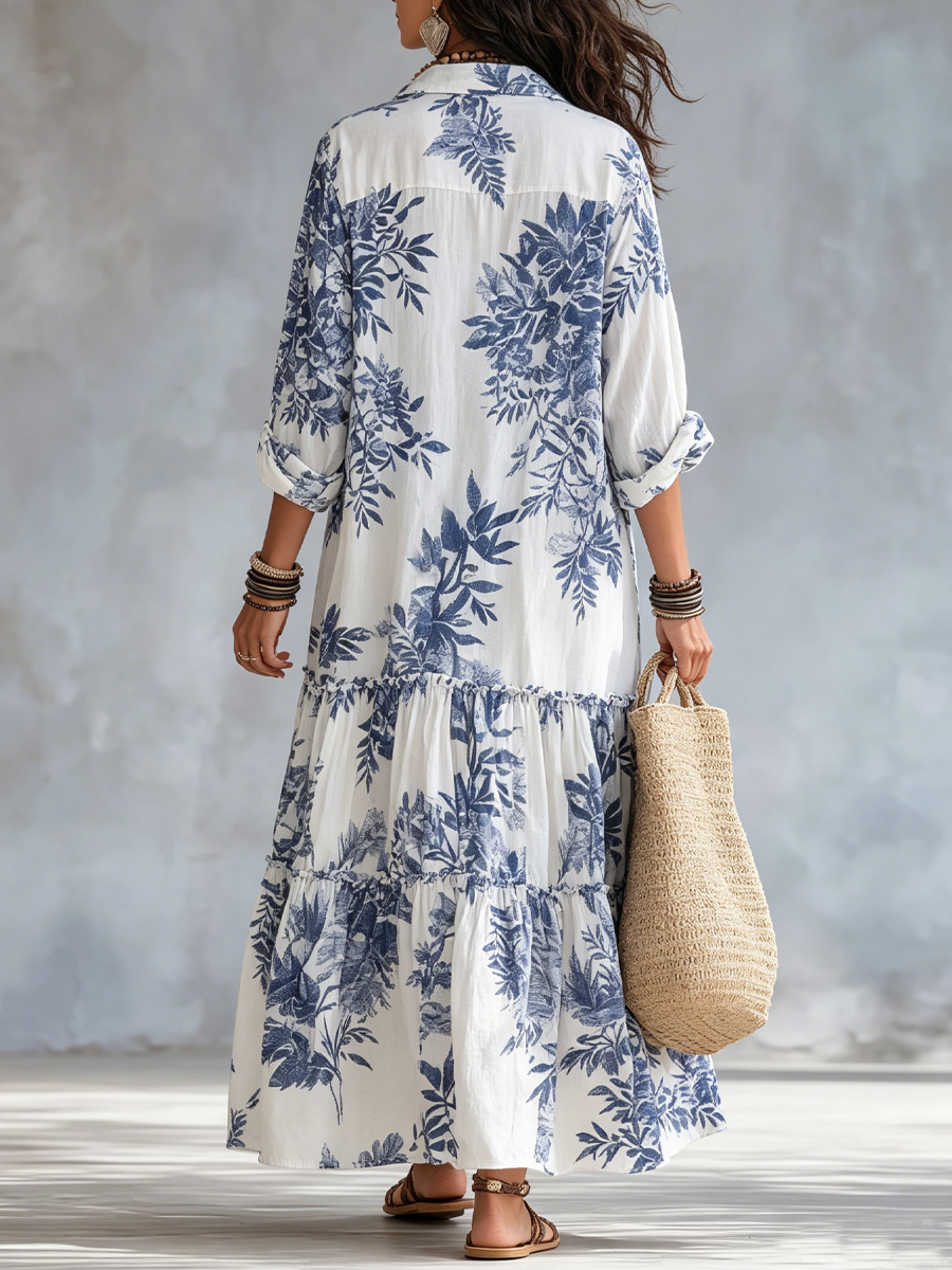 Amelia | Blue Floral Maxi Dress