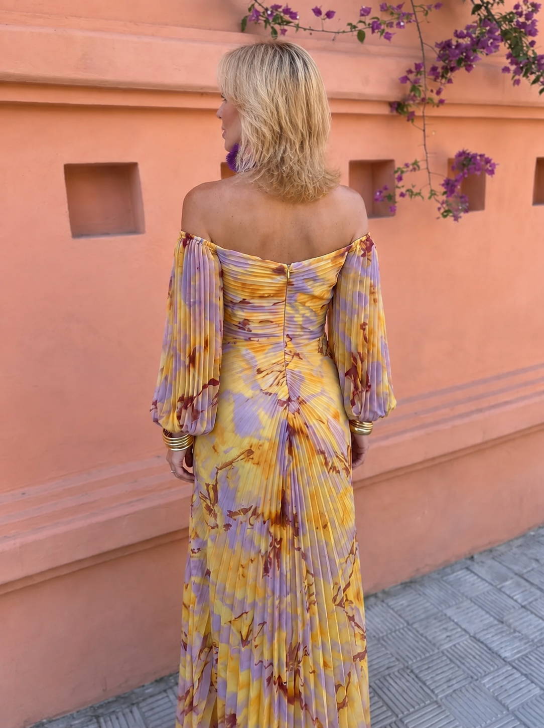 Greta I Long Floral Dress With A Deep Neckline