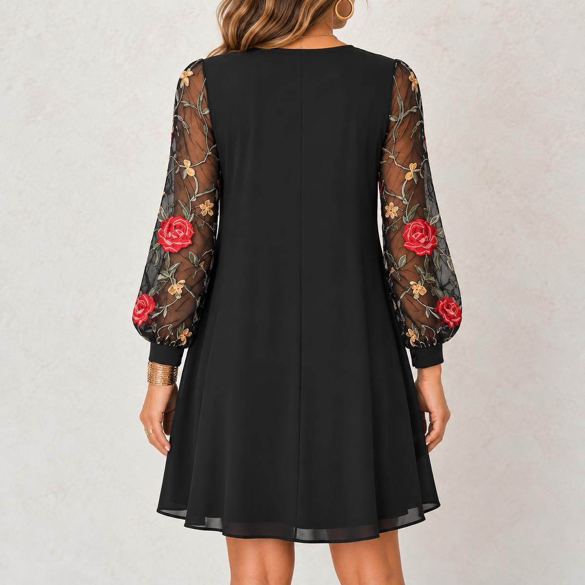 Camille | Elegant Floral Sleeve Dress