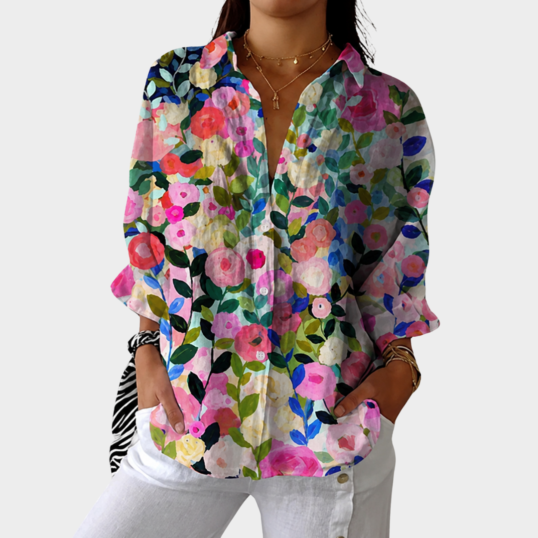 Light and colourful blouse with print