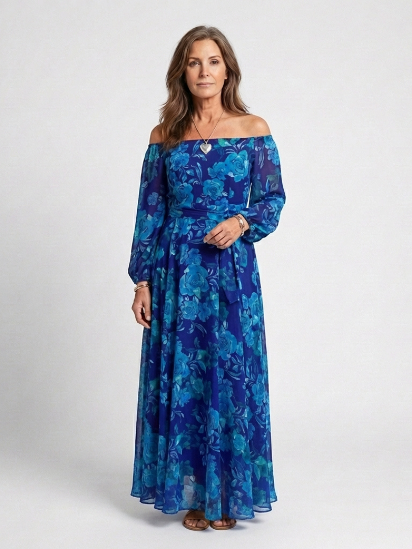 Ruby | Off Shoulder Floral Maxi Dress