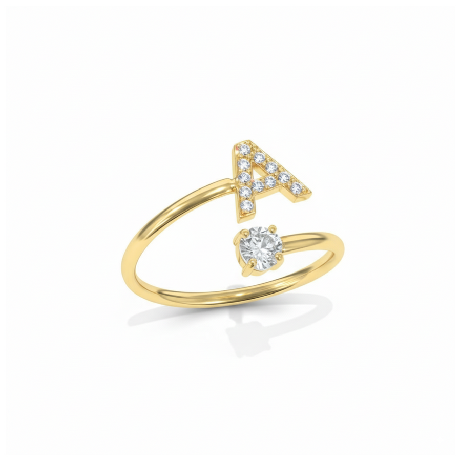 Diamond Initial Ring