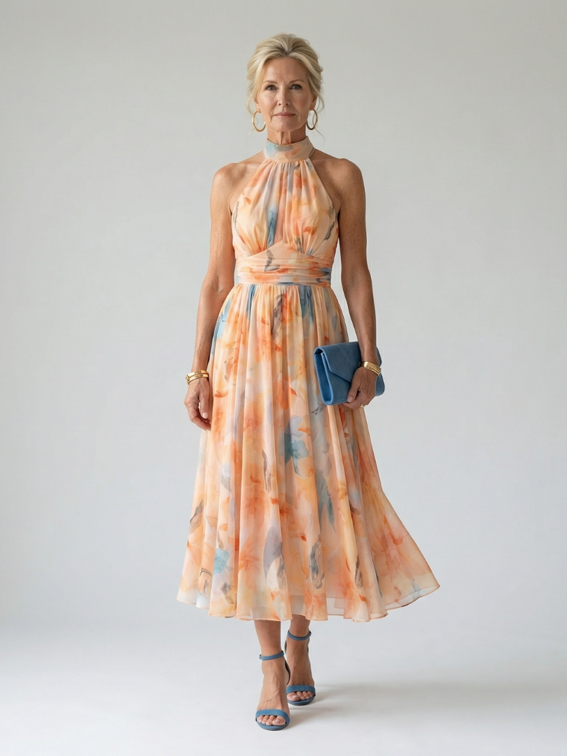 Harriet | Soft Halter Midi Dress