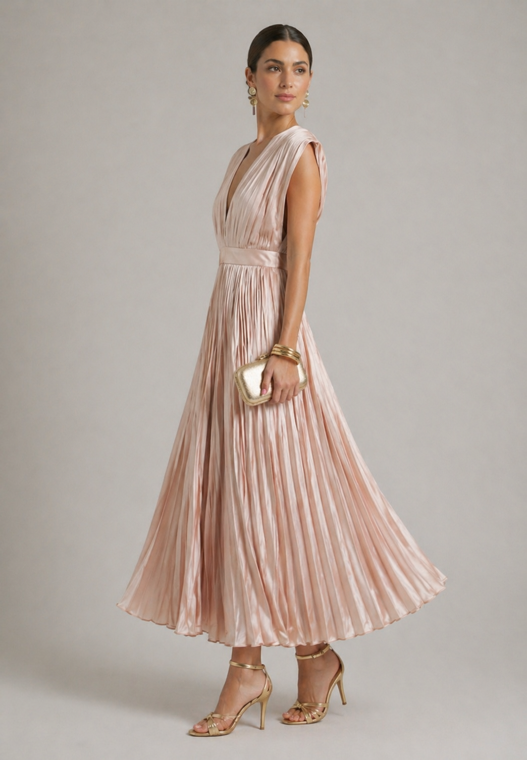 Emily | Timeless Pleated Midi Dress