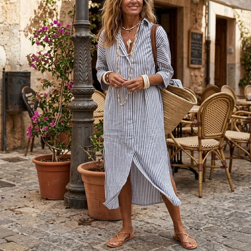Willow | Elegant Striped Spring Dress