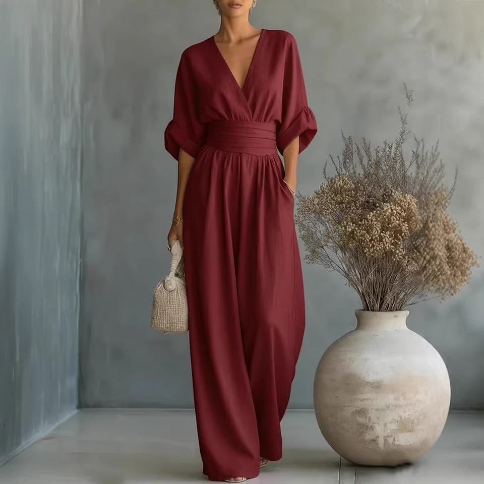 Sophia | Wide-Leg Linen Jumpsuit