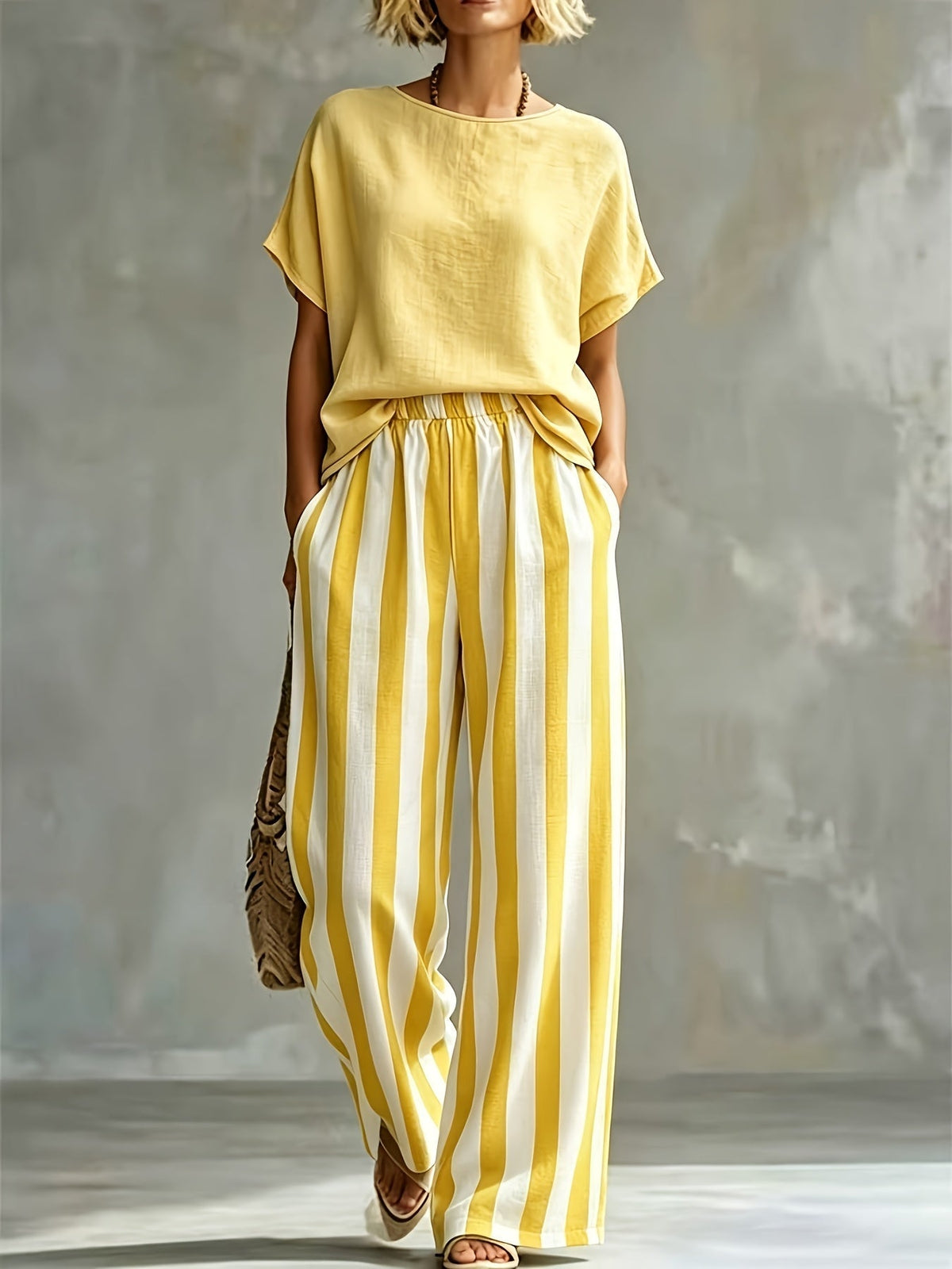 Chantal | Women's Striped Wide Leg Co-ord Set