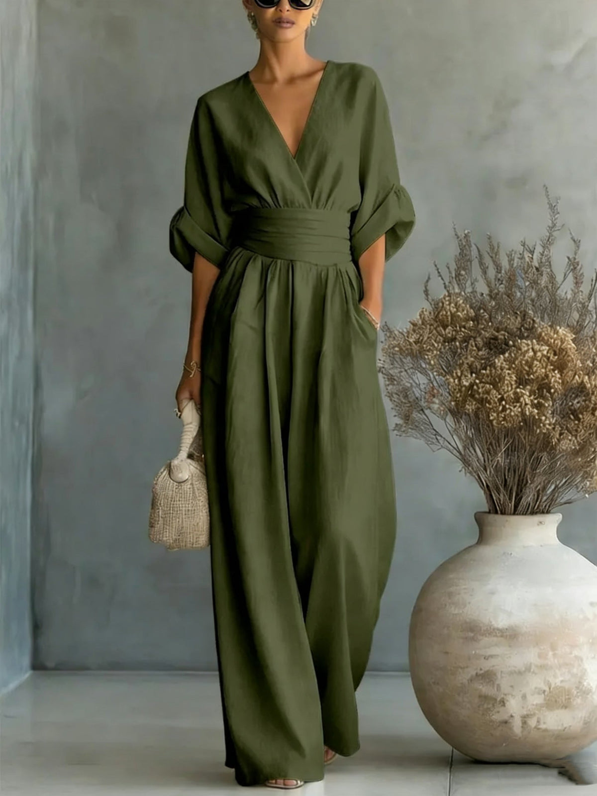 Sophia | Wide-Leg Linen Jumpsuit