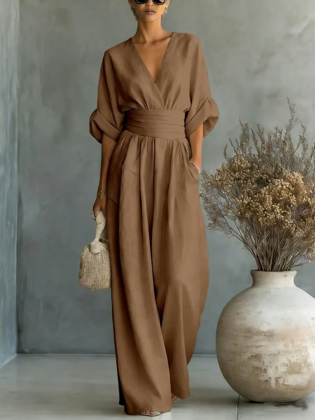 Sophia | Wide-Leg Linen Jumpsuit