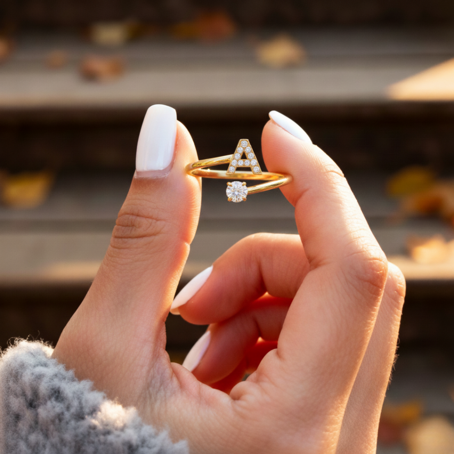 Diamond Initial Ring