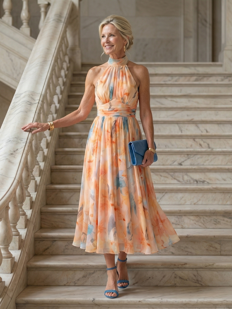 Harriet | Soft Halter Midi Dress