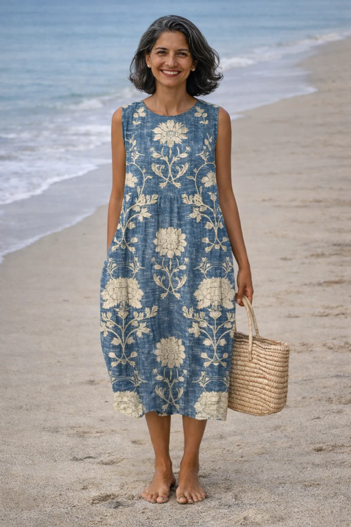 Cara | Midi dress with wildflowers
