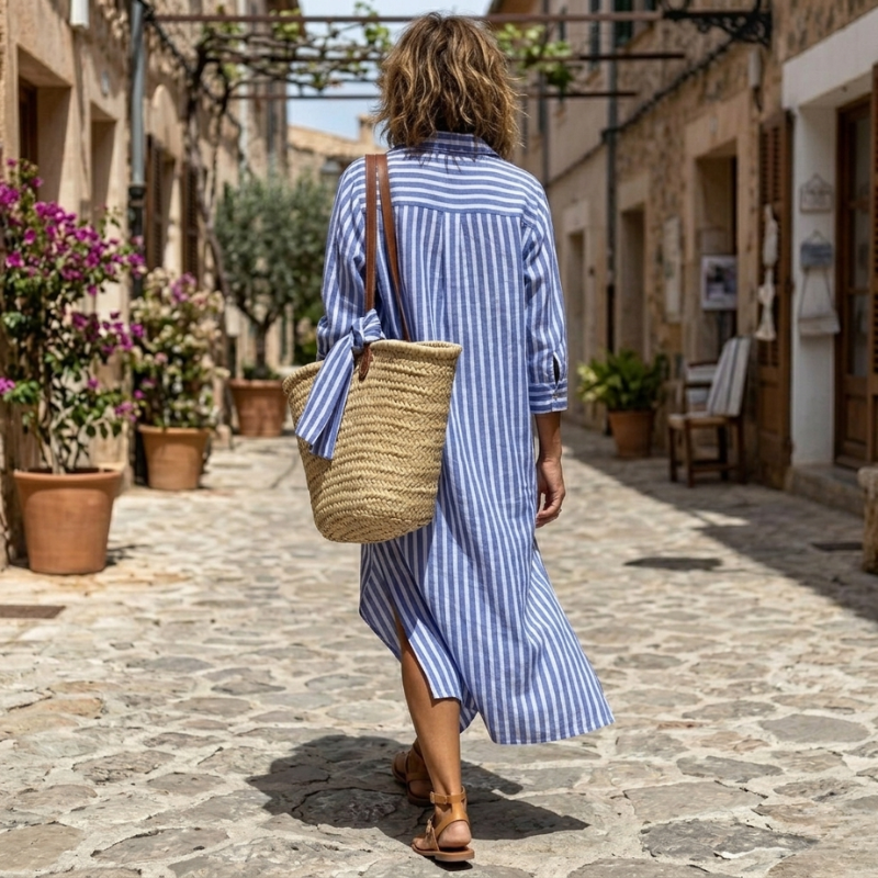 Willow | Elegant Striped Spring Dress