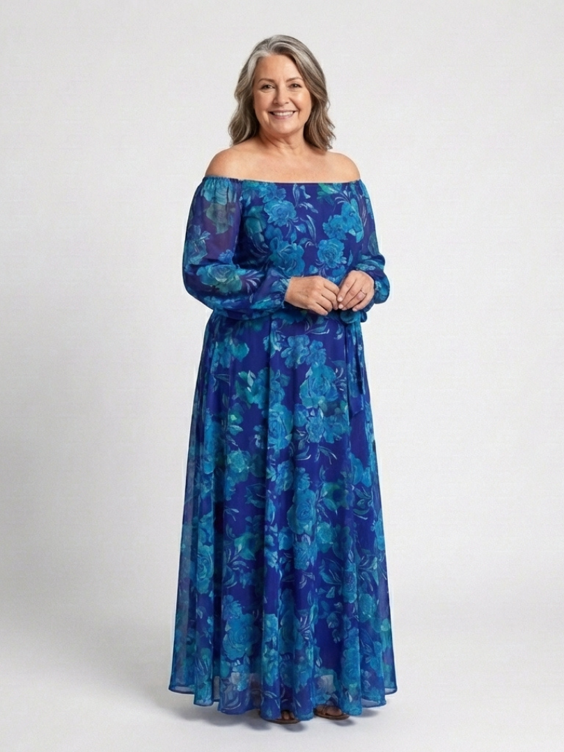 Ruby | Off Shoulder Floral Maxi Dress