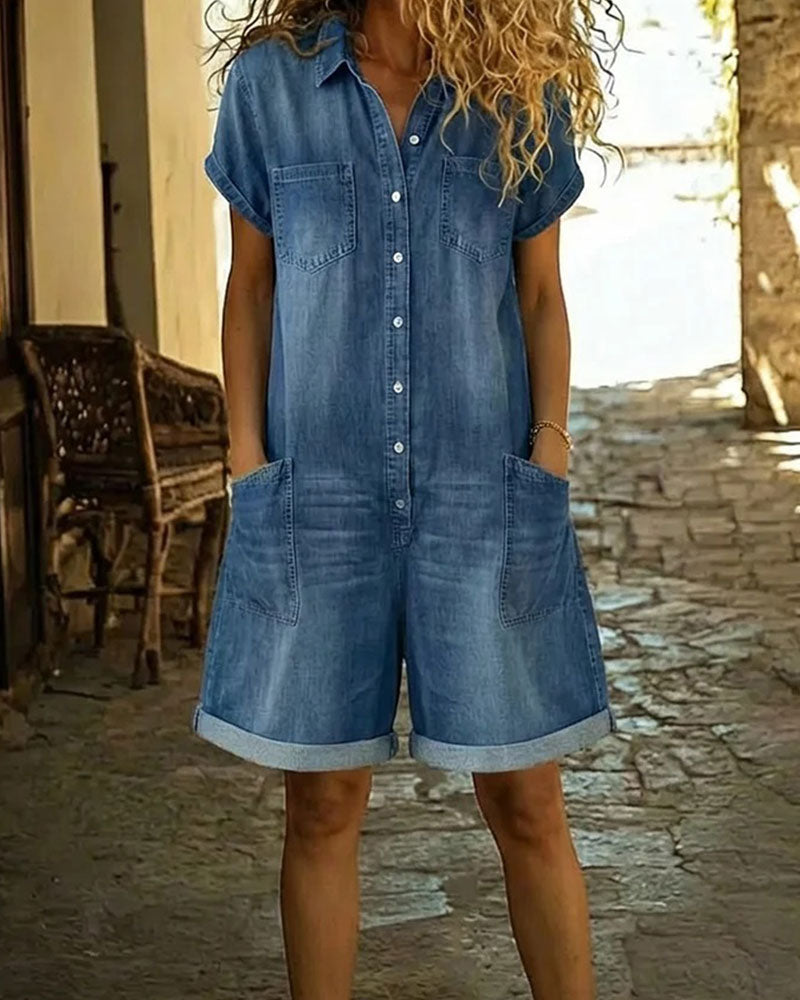 Capri | Denim Playsuit