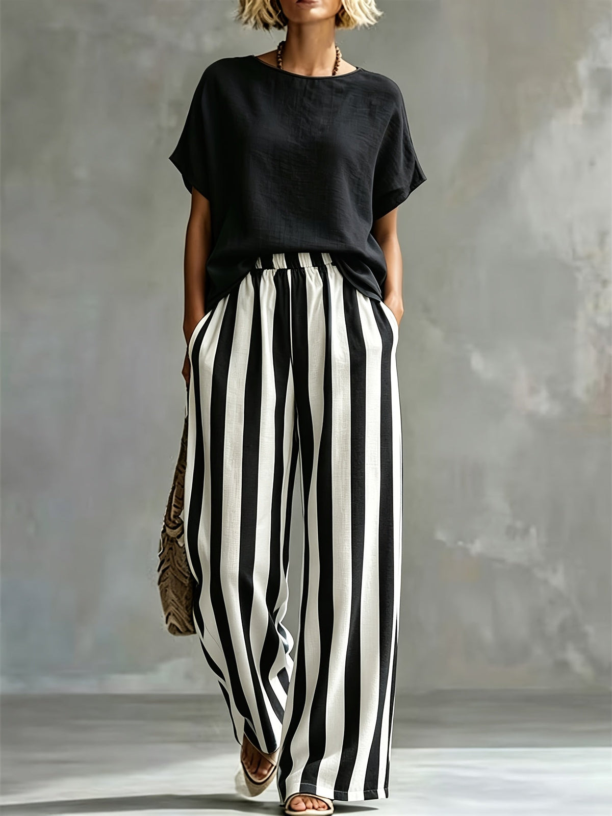 Chantal | Women's Striped Wide Leg Co-ord Set