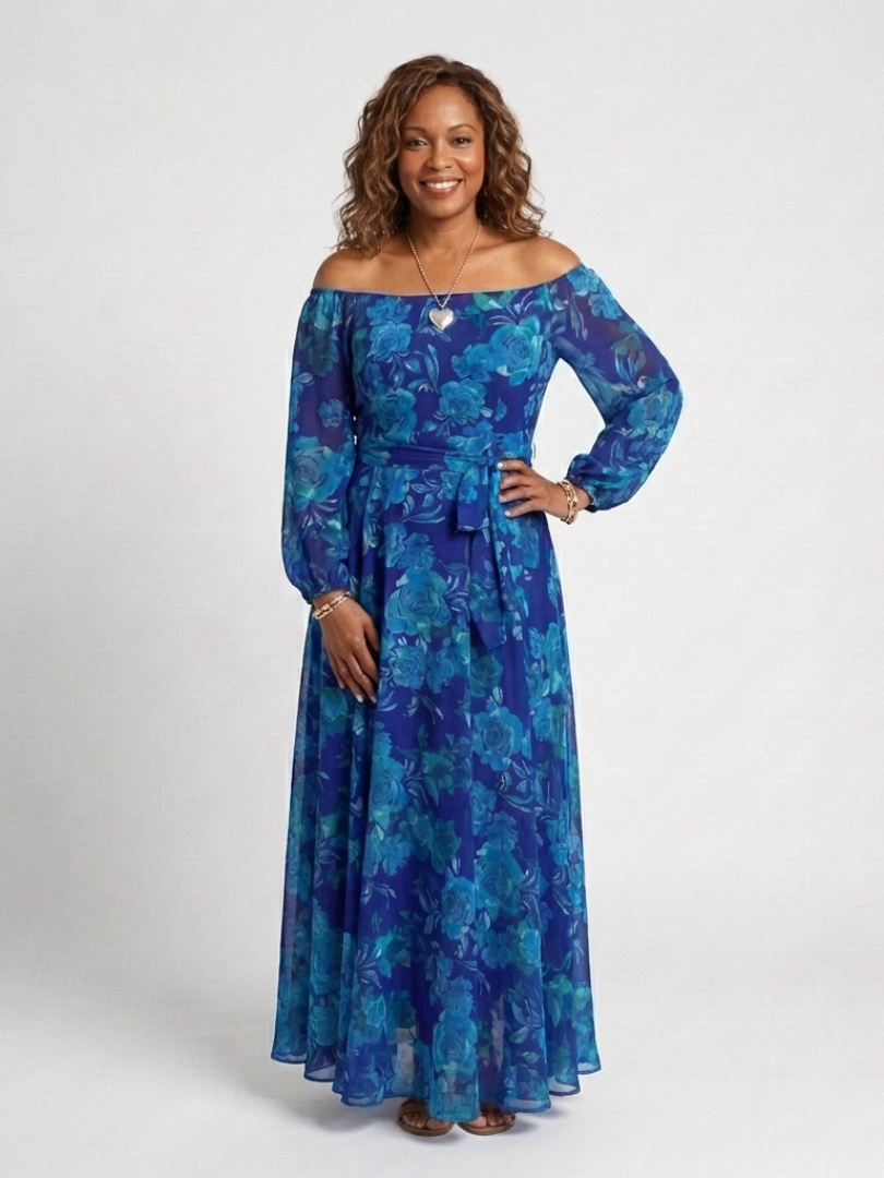 Ruby | Off Shoulder Floral Maxi Dress