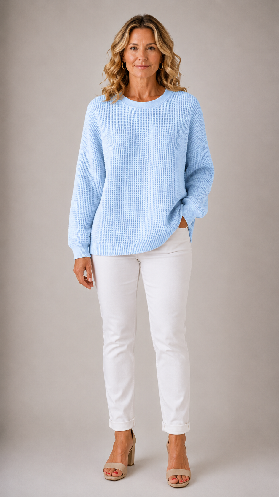 Scarlet Cosy Waffle Knit Jumper
