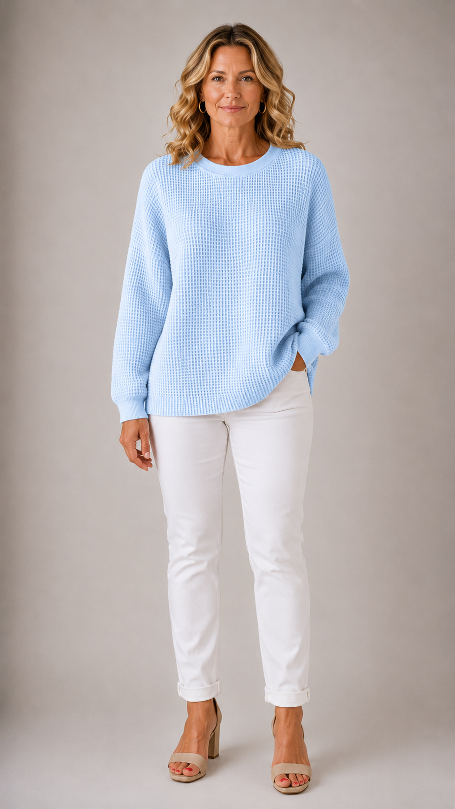 Scarlet Cosy Waffle Knit Jumper