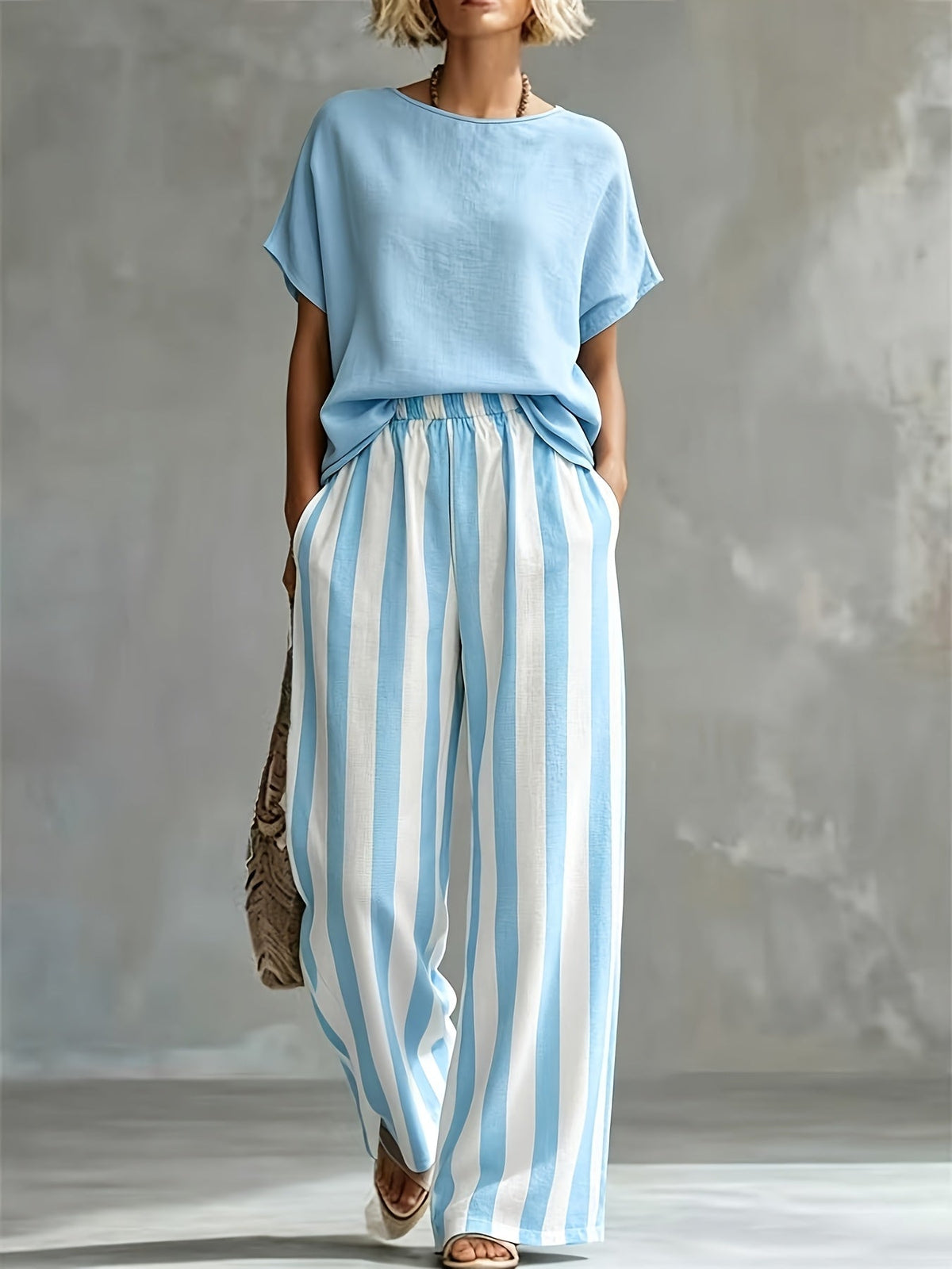 Chantal | Women's Striped Wide Leg Co-ord Set
