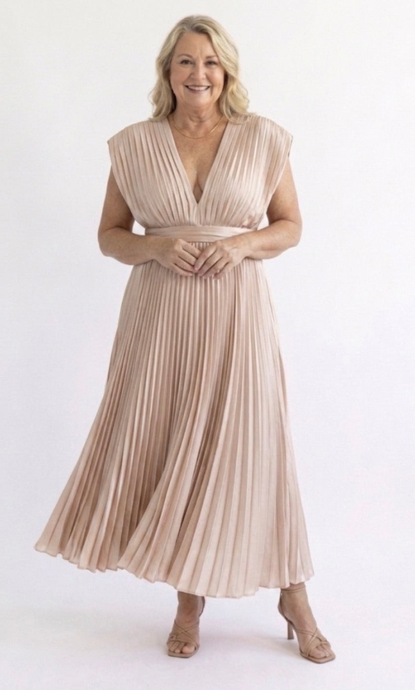 Emily | Timeless Pleated Midi Dress