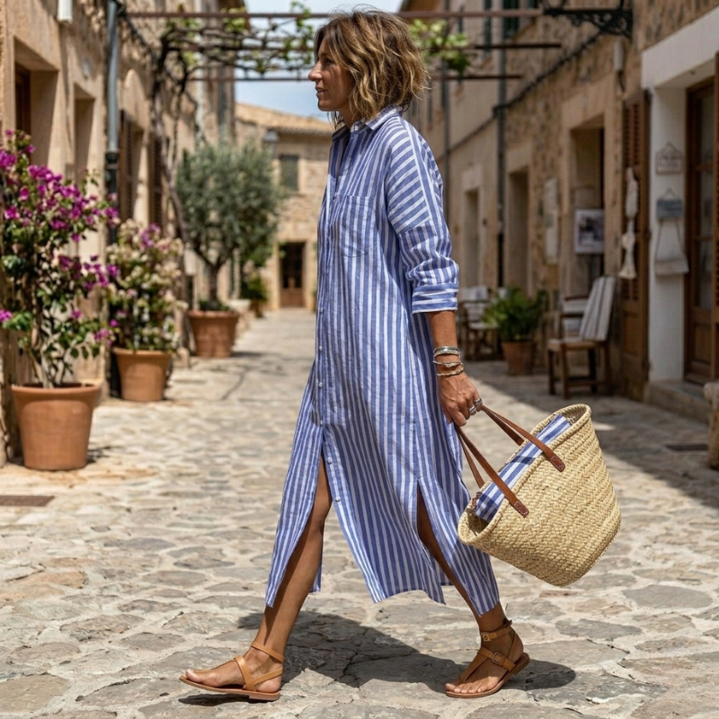 Willow | Elegant Striped Spring Dress