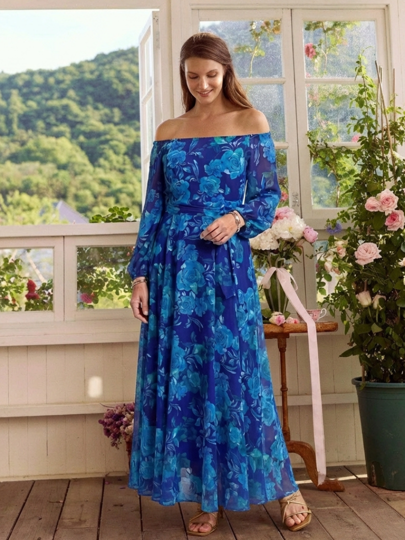 Ruby | Off Shoulder Floral Maxi Dress