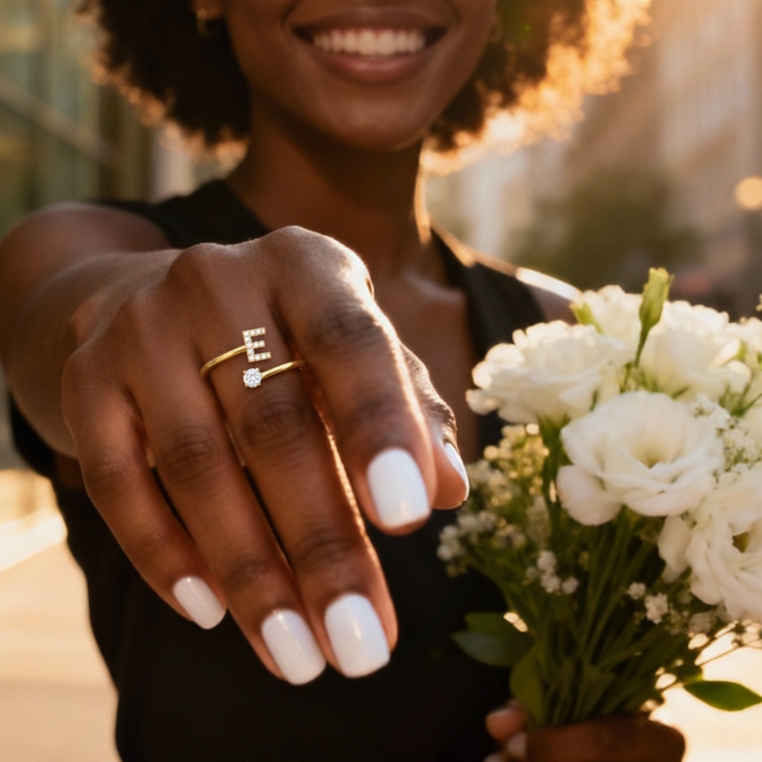 Diamond Initial Ring