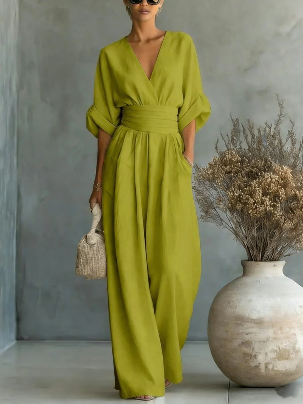 Sophia | Wide-Leg Linen Jumpsuit