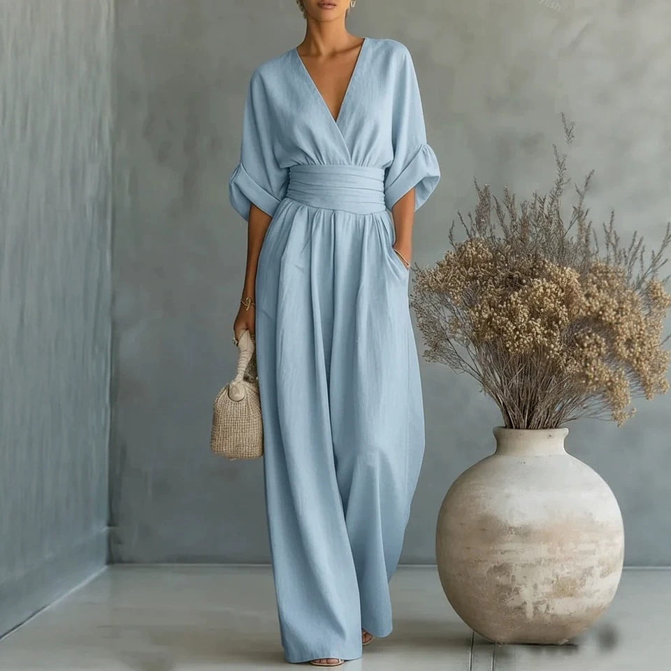 Sophia | Wide-Leg Linen Jumpsuit
