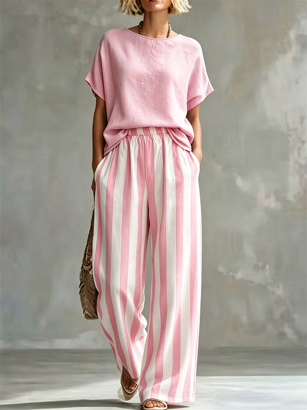 Chantal | Women's Striped Wide Leg Co-ord Set