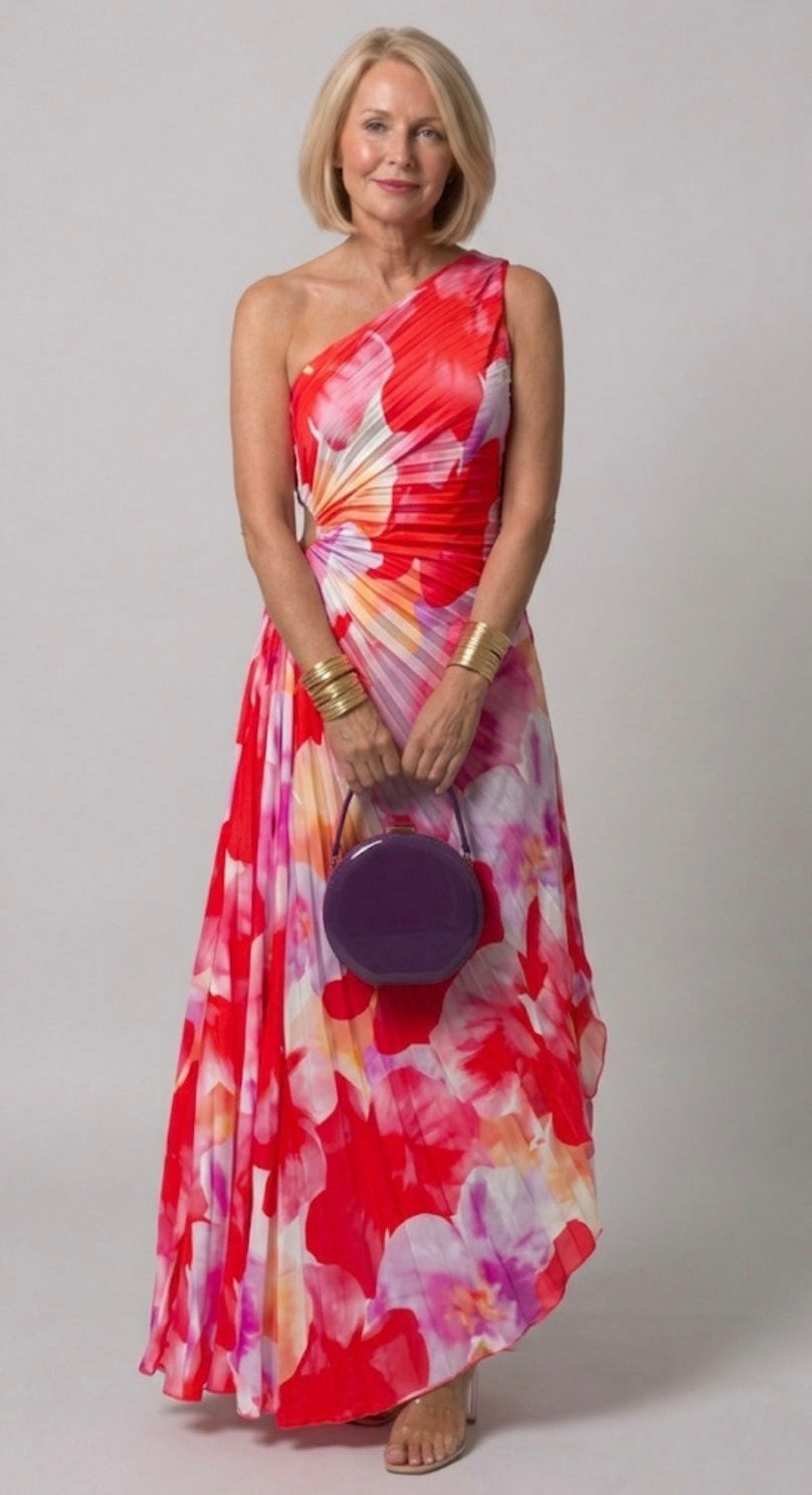 Lily | Pleated One-Shoulder Dress