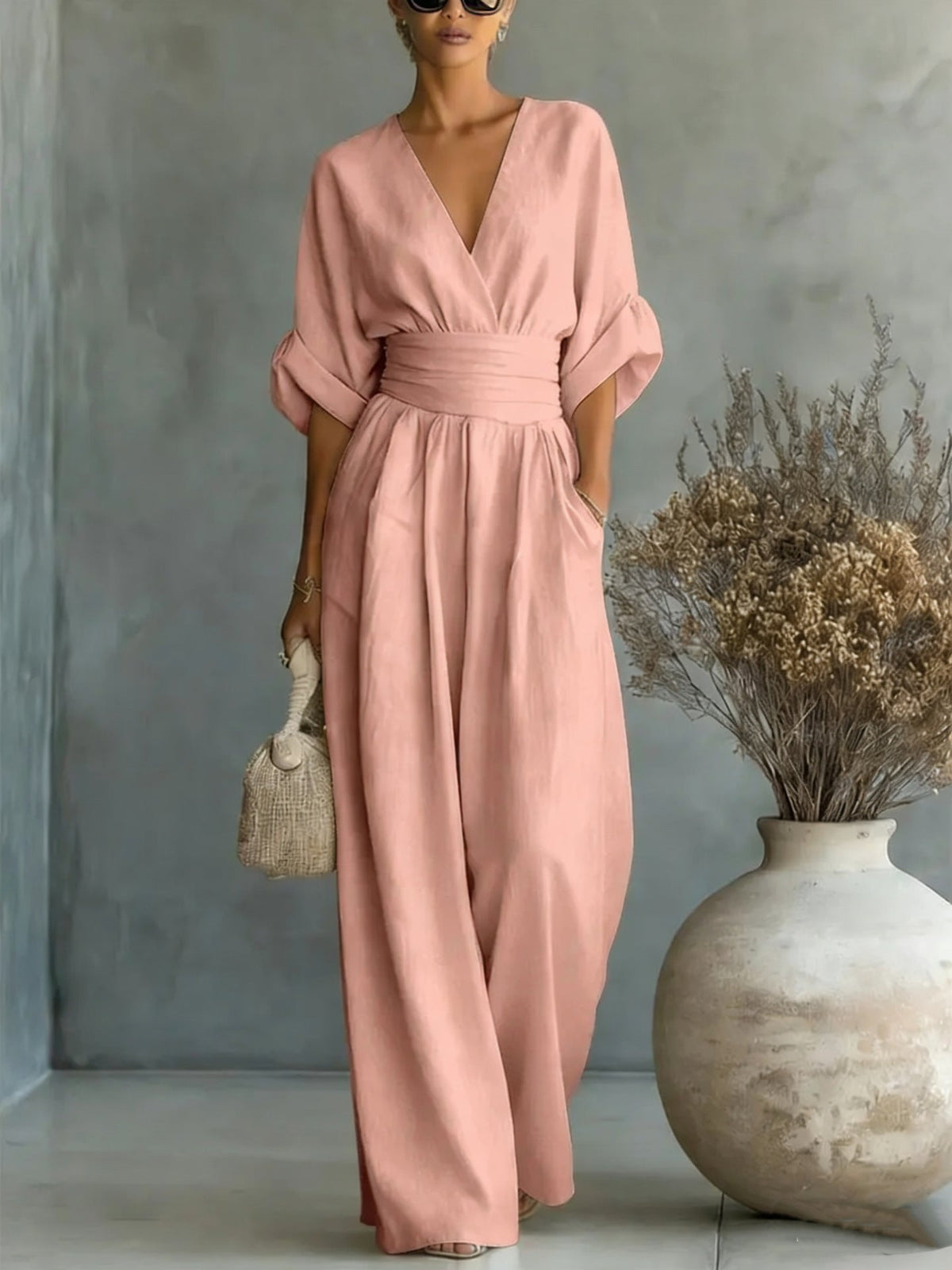 Sophia | Wide-Leg Linen Jumpsuit