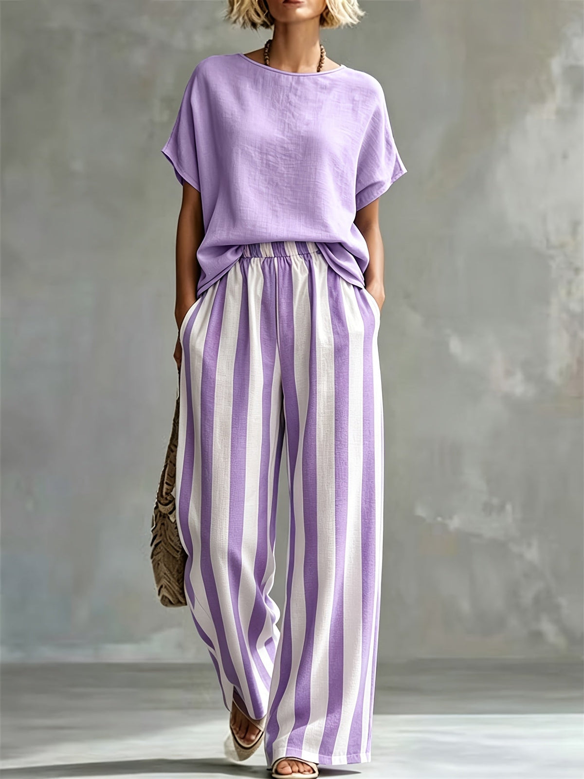 Chantal | Women's Striped Wide Leg Co-ord Set