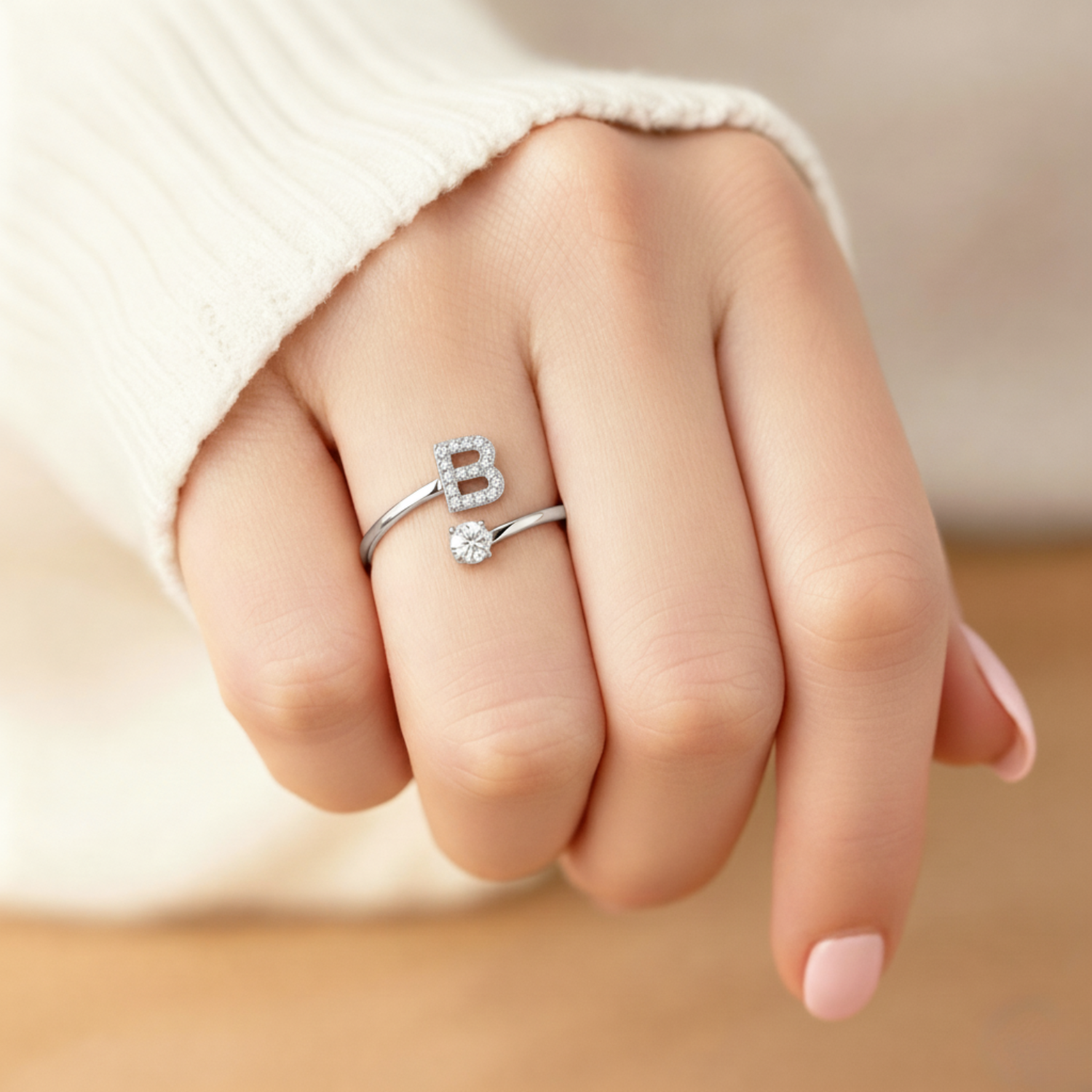 Diamond Initial Ring