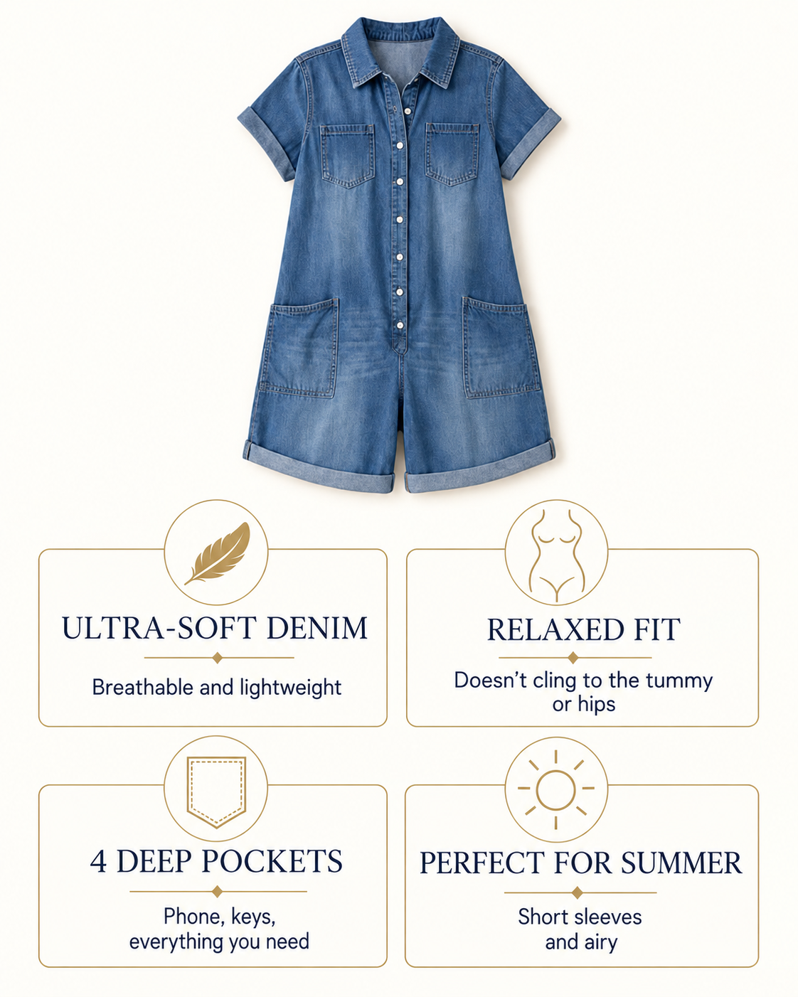 Capri | Denim Playsuit