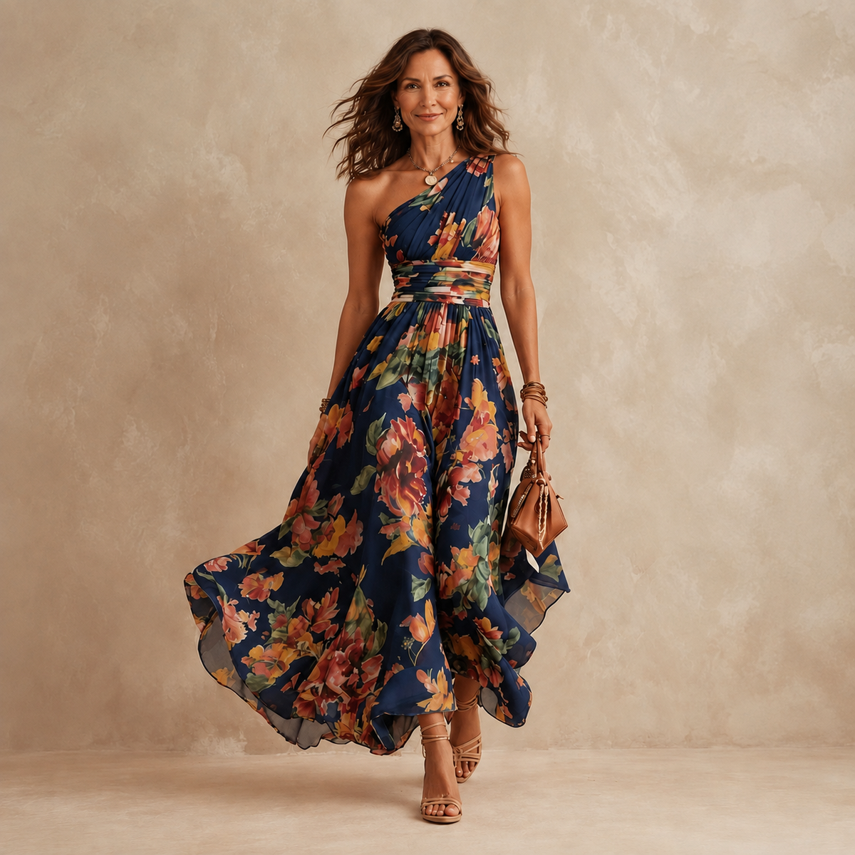 Celeste | One-Shoulder Floral Maxi