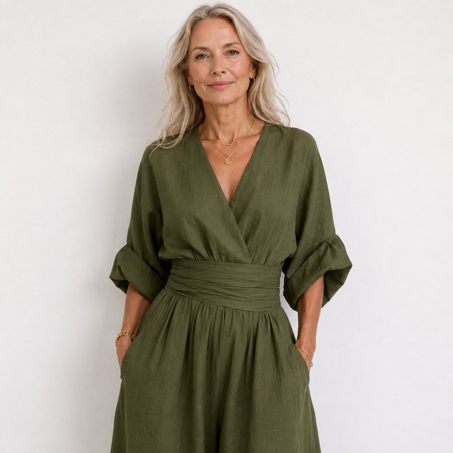 Sophia | Wide-Leg Linen Jumpsuit
