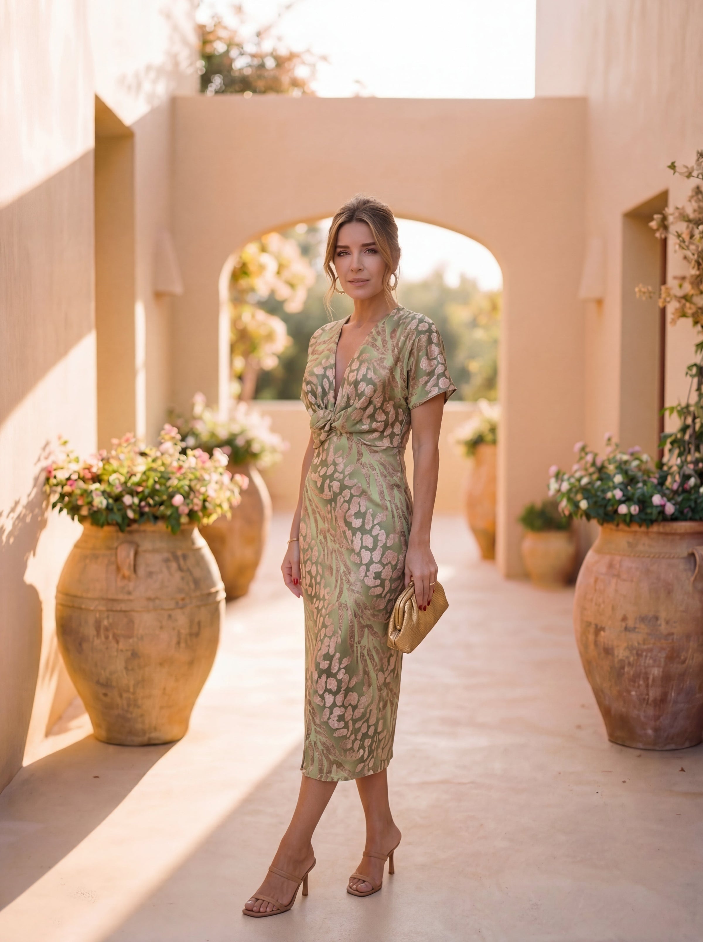 Copper Midi Dress | Women's Spring Dress