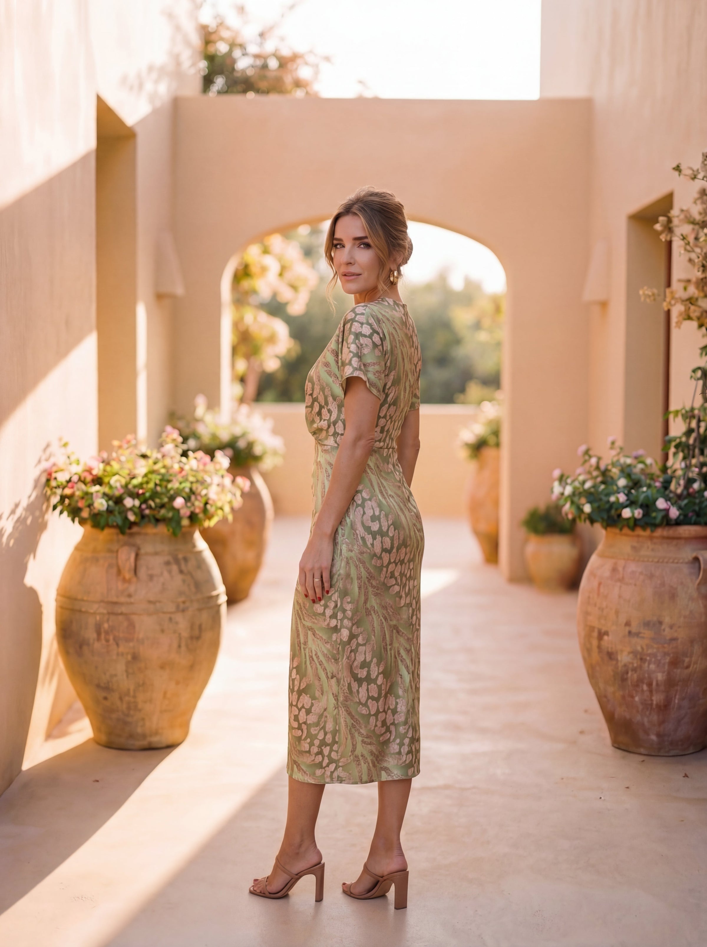 Copper Midi Dress | Women's Spring Dress