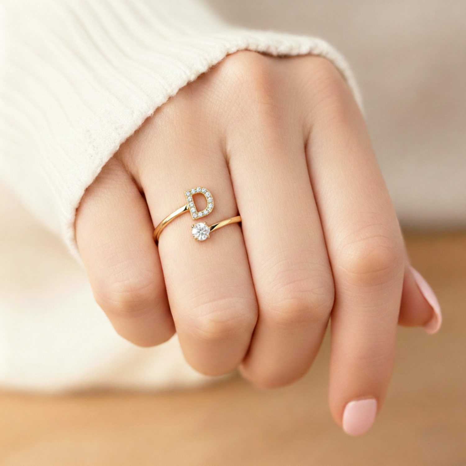 Diamond Initial Ring