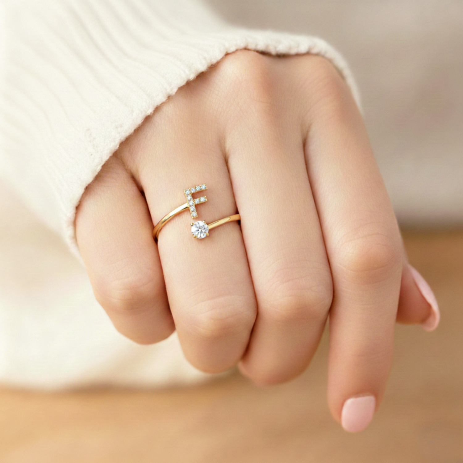 Diamond Initial Ring