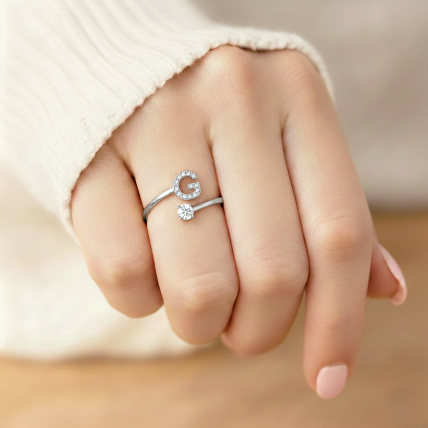 Diamond Initial Ring