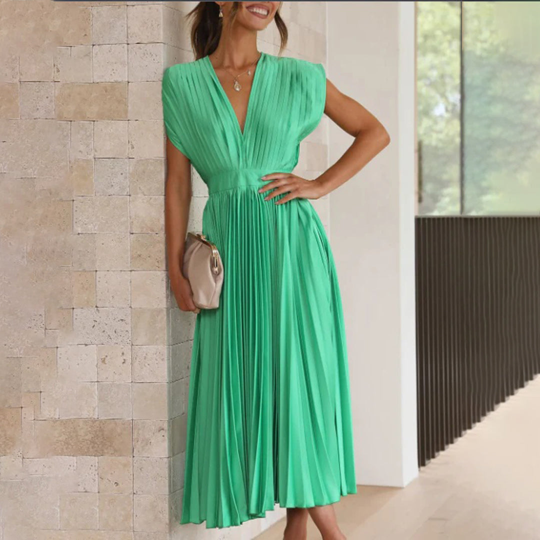 Emily | Timeless Pleated Midi Dress
