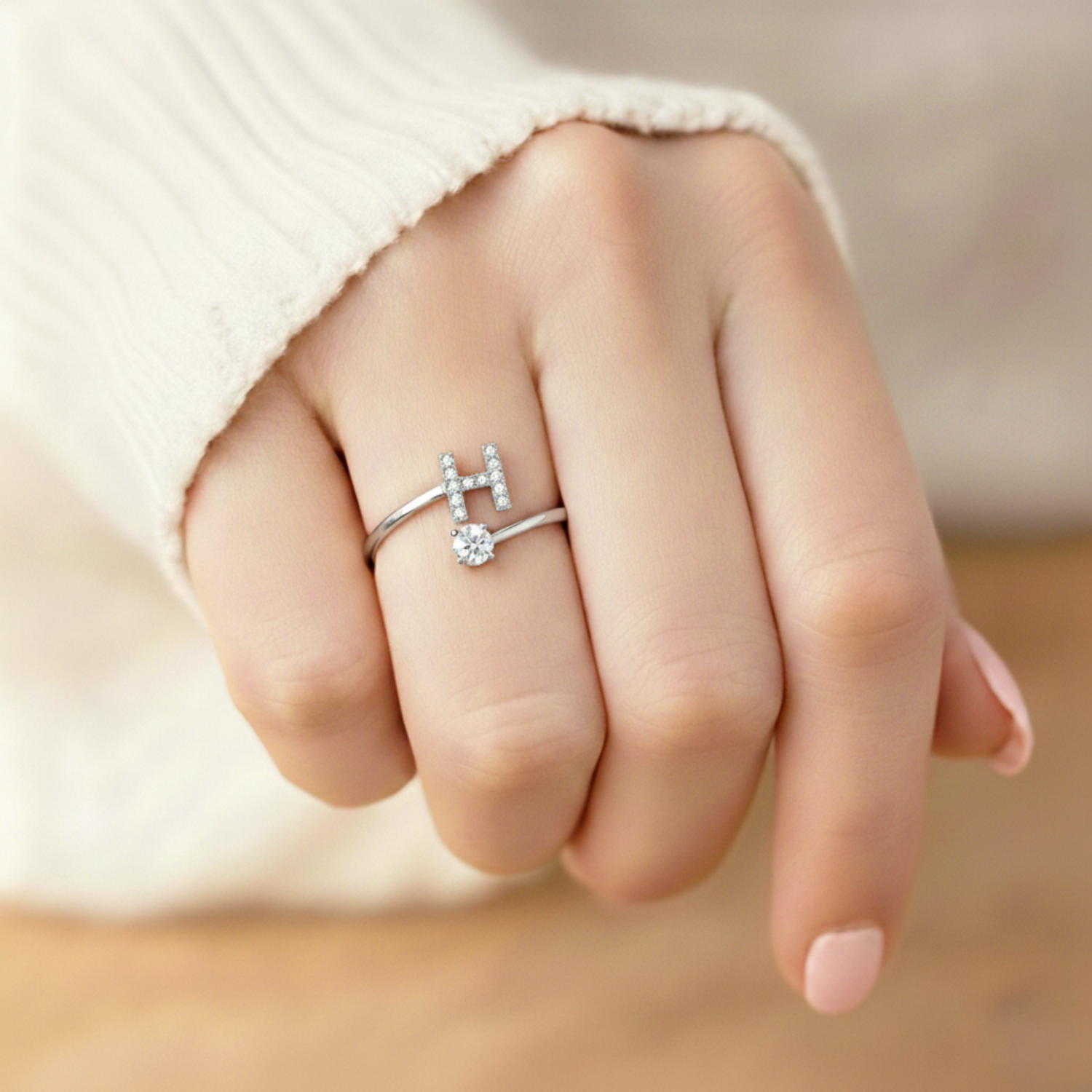 Diamond Initial Ring
