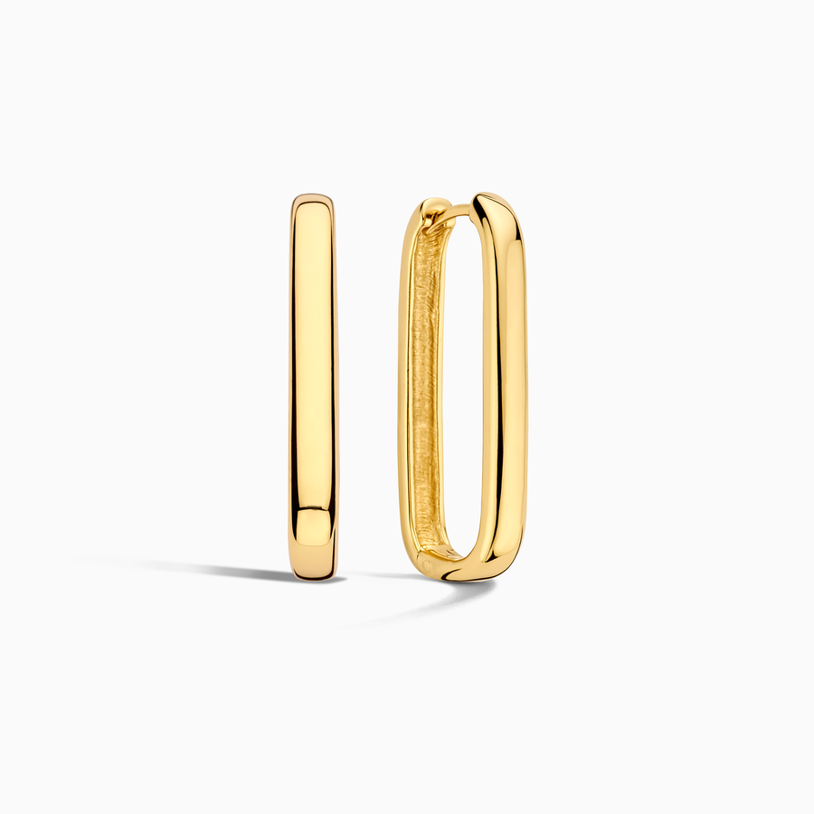 Gold Round Earrings Stora