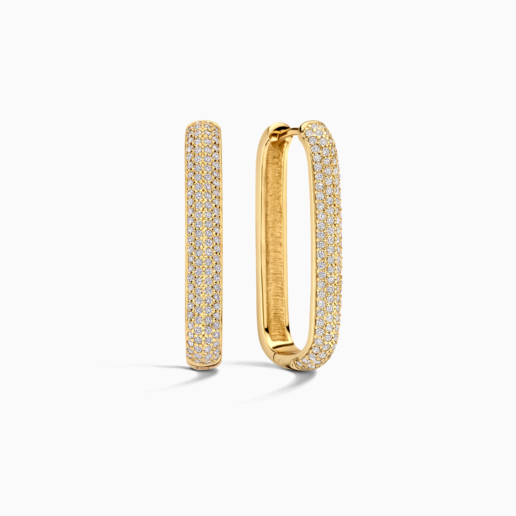 Gold Large Icon Rings with Pave