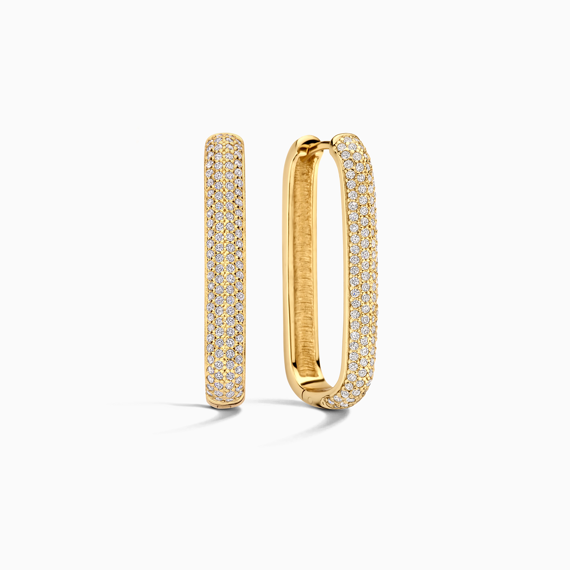 Gold Large Icon Rings with Pave