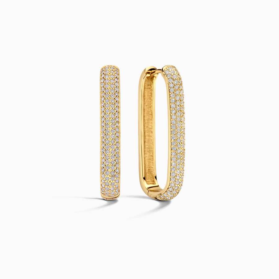 Gold Large Icon Rings with Pave