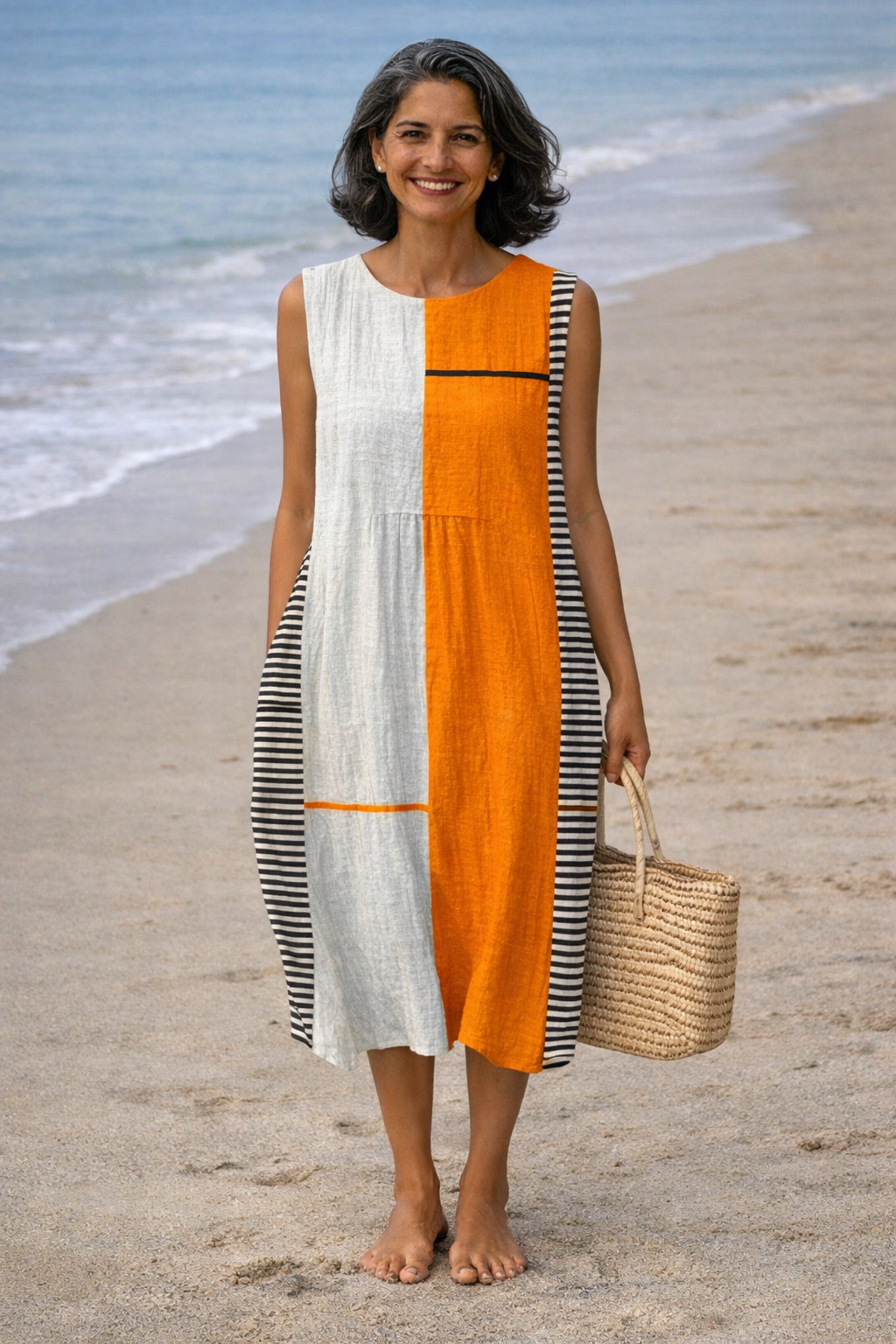Maya | Striped Midi Dress